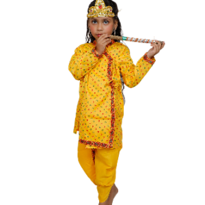 krishna costume bindi print cotton for Baby Boy Kids Set of 10 Kanha Janmasthmi Costume for Kids z