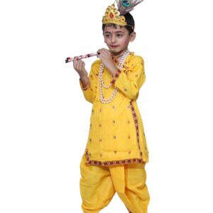 krishna costume mor print cotton for Baby Boy Kids Set of 10 Kanha Janmasthmi Costume for Kids